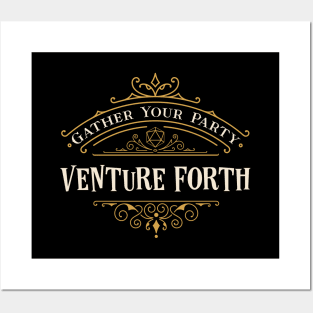 Gather Your Party Venture Forth RPG Quotes Posters and Art